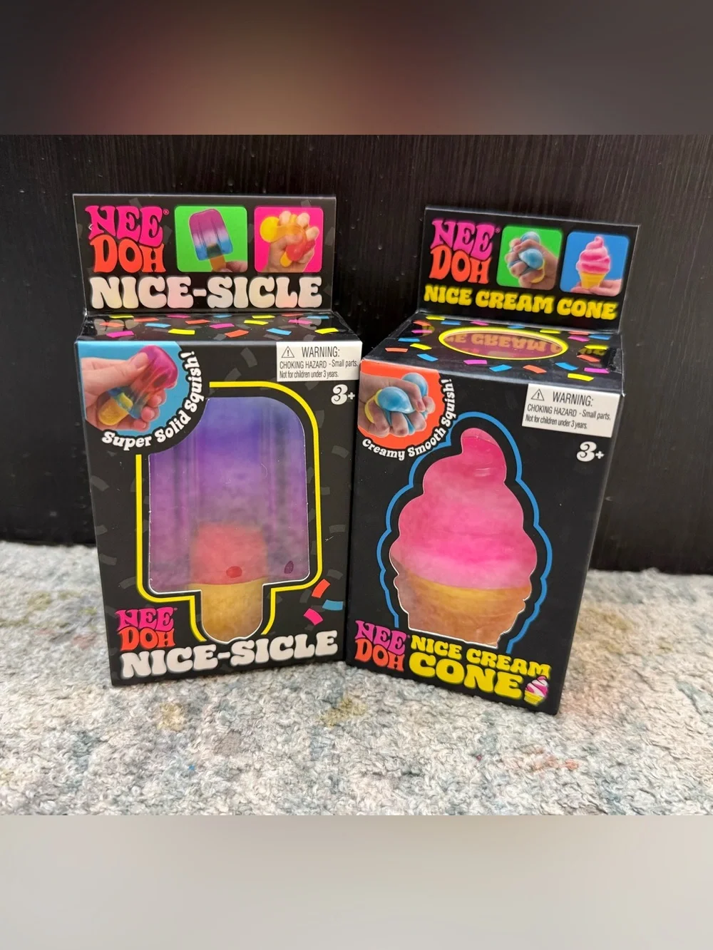 NeeDoh Nice-Sicle & Nice Cream Cone Squishy Toy Pink/Purple
